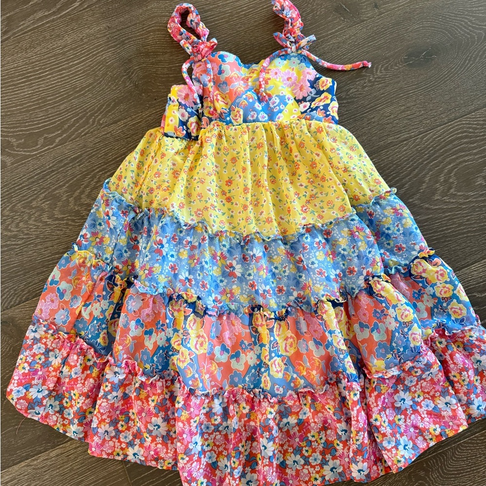 Jona Michelle Pink and Yellow Floral Dress